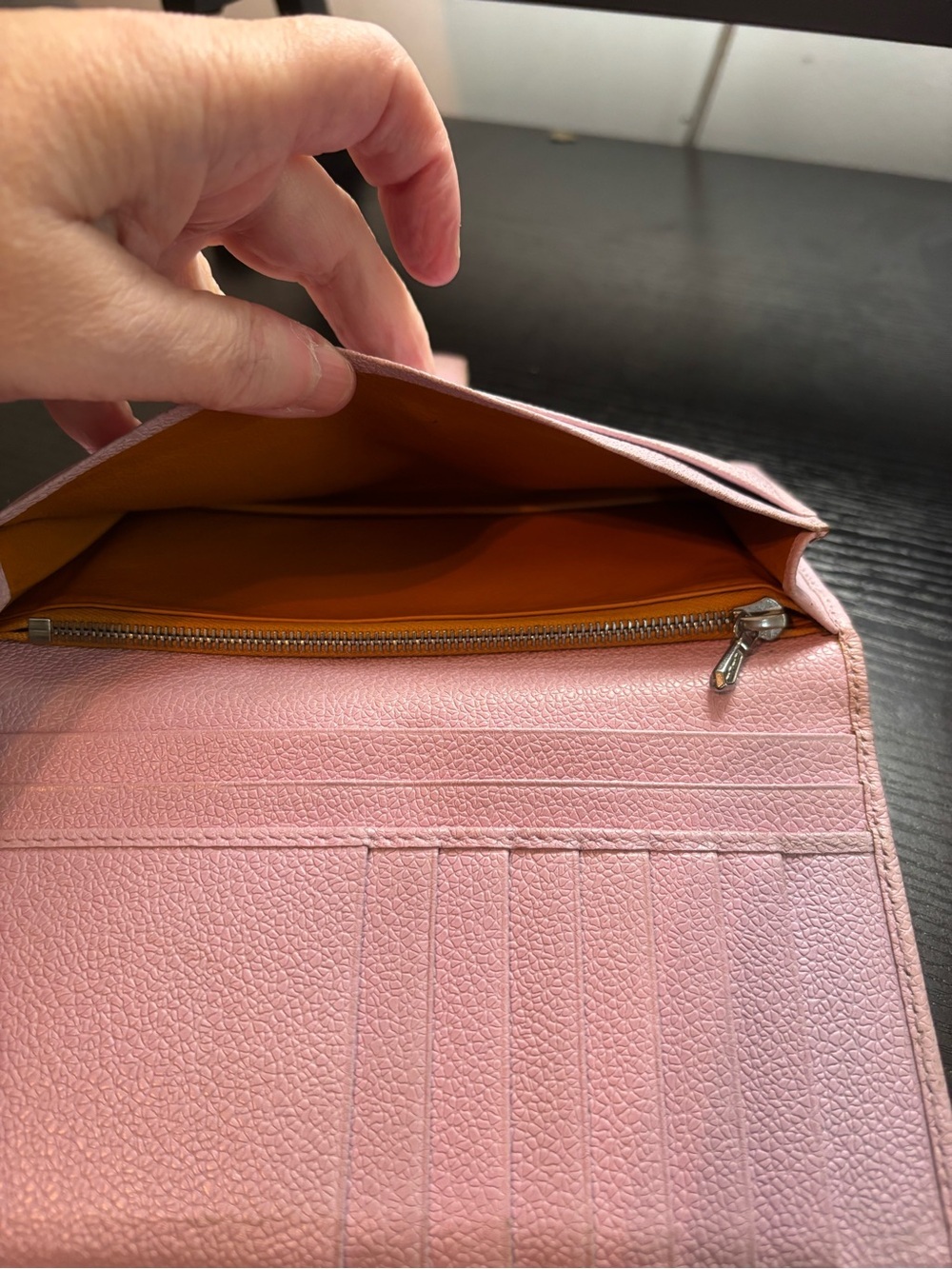 Authentic BVLGARI Pink Grained Leather Long Continental Wallet w/ Cards - Picture 9 of 13